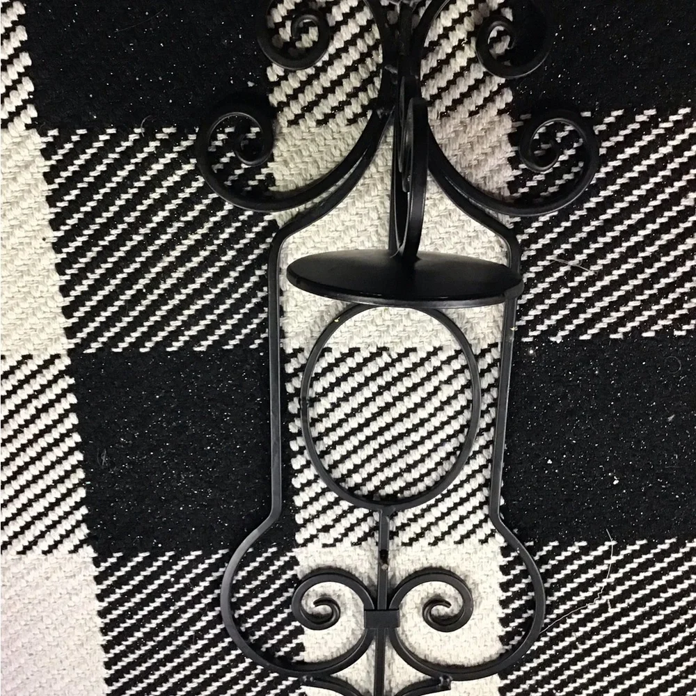 Elegant Black Wrought Iron Wall Decor Set